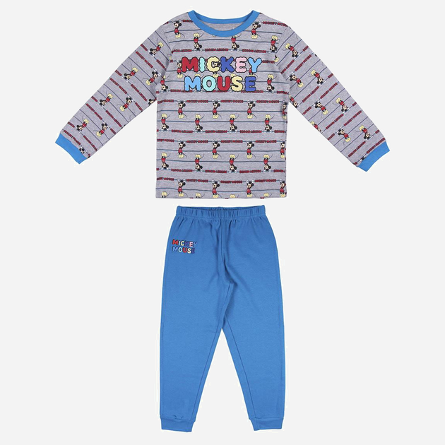 Акція на Піжама (футболка з довгими рукавами + штани) для хлопчика Disney Mickey 2200007677 92 см Сіра від Rozetka