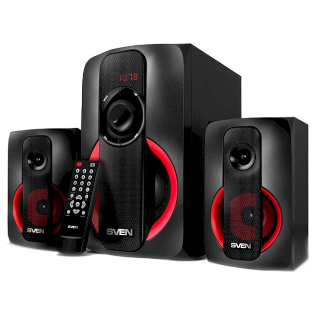 Колонки 2.1 Sven MS-304 Black/Red - Фото 1 Колонки 2.1 Sven MS-304 Black/Red - зображення 1