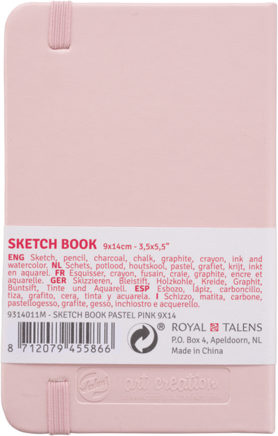Блокнот для графики Royal Talens Art Creation 140 г/м2 9 х 14 см 80 листов Pastel Pink (8712079455866) - изображение 3