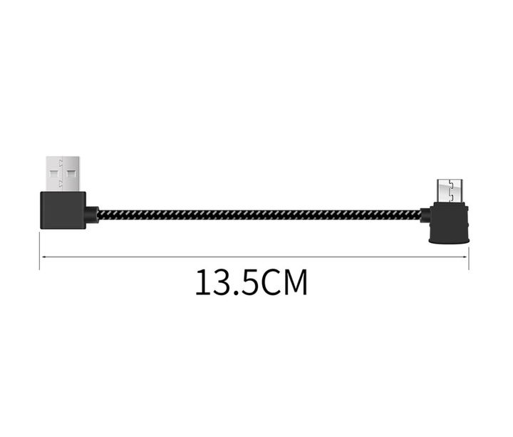 Кабель Primo угловой USB - MicroUSB - Standart 0.13m для квадрокоптера Xiaomi Fimi X8 SE - Black - изображение 2