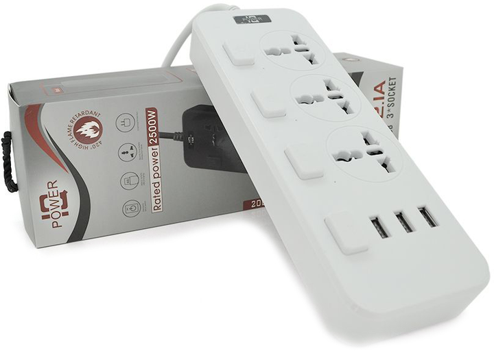 Сетевой фильтр Voltronic ТВ-Т14, 3 розетки + 3 USB, с переключателем на ...