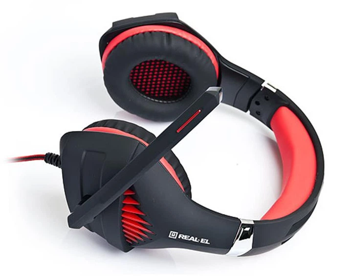 Навушники REAL-EL GDX-7600 Black/Red - Фото 4 Навушники REAL-EL GDX-7600 Black/Red - зображення 4