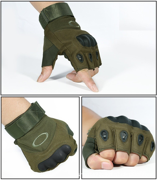 Перчатки без пальцев штурмовые тактические мужские (AC-7311-Green-L) - изображение 2