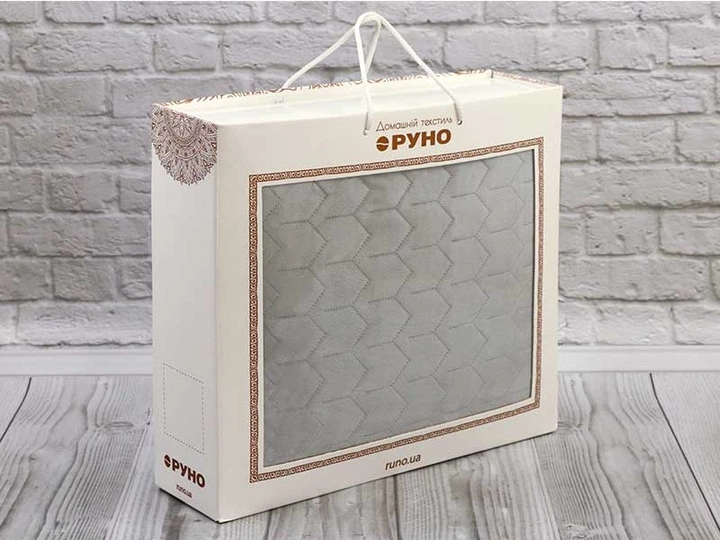 Покривало двостороннє Руно VeLour Сіре 220 х 240 см (330.55_Grey) - зображення 6