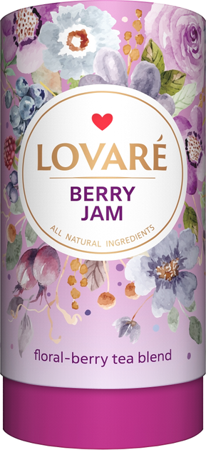 Бленд цветочно-ягодного чая Lovare Ягодный джем с ароматом вишни, малины и смородины 80 г (4820198878245) - изображение 1