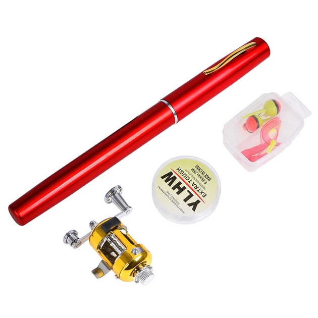 Вудка FishPen складная з котушкою і волосінню телескопічна Fishing rod in pen case Red - зображення 2