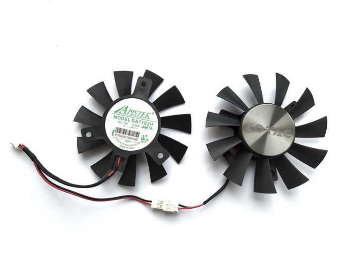 Вентилятор Apistek для видеокарты Zotac GA71S2H (PLA07010S12HH) комплект 2 шт (№328) - изображение 2