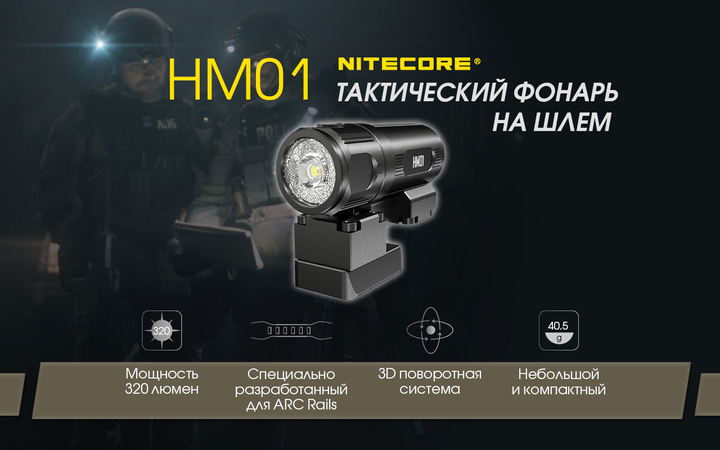 Ліхтар на шолом Nitecore HM01 - зображення 2