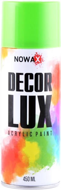Акриловая флуоресцентная спрей-краска Nowax DecorLux 450 мл Зеленый ...