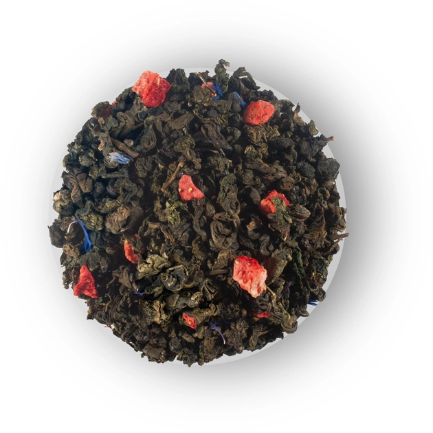 Чай зеленый листовой Lovare Клубничный зефир с ягодами, лепестками цветов и ароматом земляники 80 г (4820198878252) - изображение 2