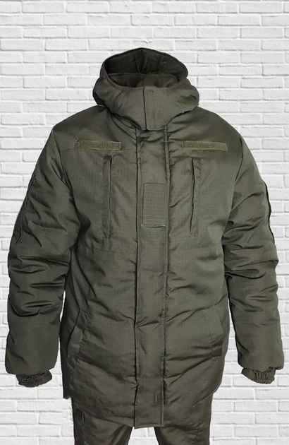 Куртка зимняя до -20 Mavens "Хаки НГУ", с липучками для шевронов, куртка бушлат для охоты и рыбалки, размер 60 - изображение 1