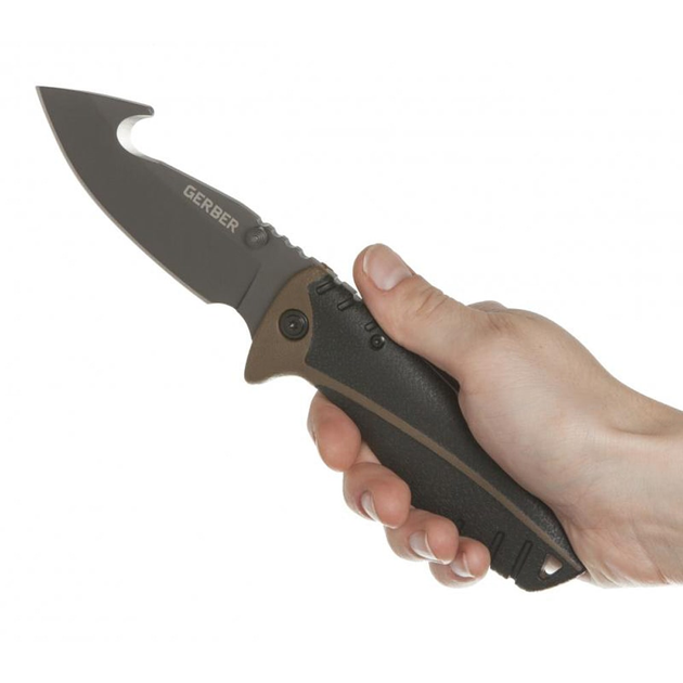 Нож складной с крюком Gerber Myth Folder GH (длина: 210мм, лезвие: 89мм), черный, чехол - изображение 2