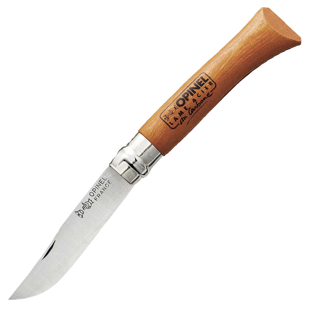 Нож складной Opinel №10 Carbone (длина: 210мм, лезвие: 100мм), бук - изображение 1