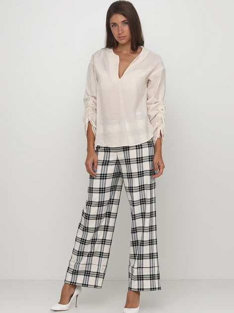 Брюки женские H&M 0725354_клетка_06 36 Белые (KAY2000000560090) - Фото 1 Брюки женские H&M 0725354_клетка_06 36 Белые (KAY2000000560090) - изображение 1