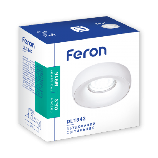 Встраиваемый светильник Feron DL1842 белый матовый (40040) - изображение 2