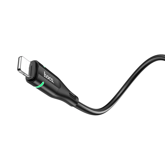 Кабель Hoco U93 USB – Lightning 2.4 А 1.2 м в нейлоновому обплетенні чорний - изображение 4