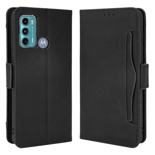 Чохол-книжка з кишеньками Deexe Wallet Stand для Motorola Moto G60 - Black - зображення 2