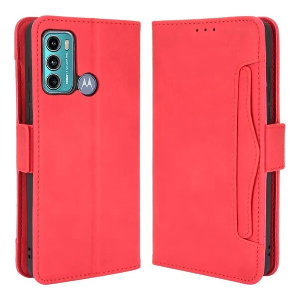 Чехол Deexe Wallet Stand для Motorola Moto G60 - Red - изображение 2