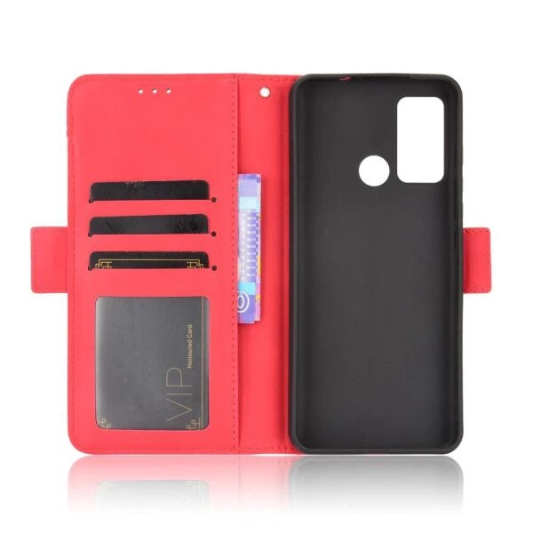 Чехол Deexe Wallet Stand для Motorola Moto G60 - Red - изображение 7