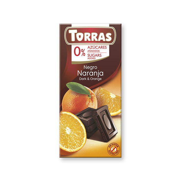 Шоколад черный TORRAS с апельсином (БЕЗ САХАРА, БЕЗ ГЛЮТЕНА) 75г (00 ...