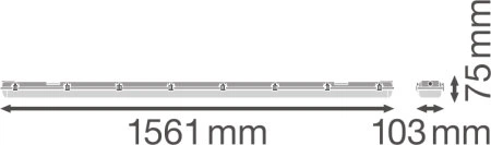 Водонепроницаемый светодиодный светильник Ledvance dampproof 1500 2xlamp housing ip65 (4058075312494) - изображение 5