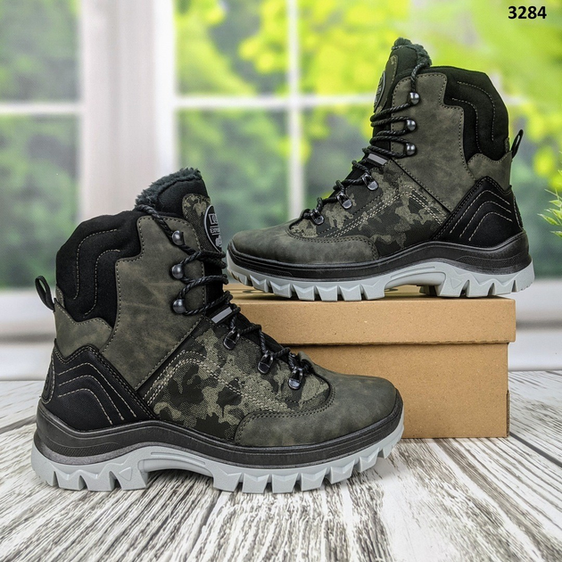 Мужские зимние тактические ботинки берцы Dago Style хаки с камуфляжем 41 р (26,5 см) 3284 - изображение 2