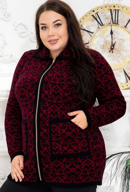 Fashions • Женский кардиган Kadry Fashions 54-58 бордовый (841/843-аш ...
