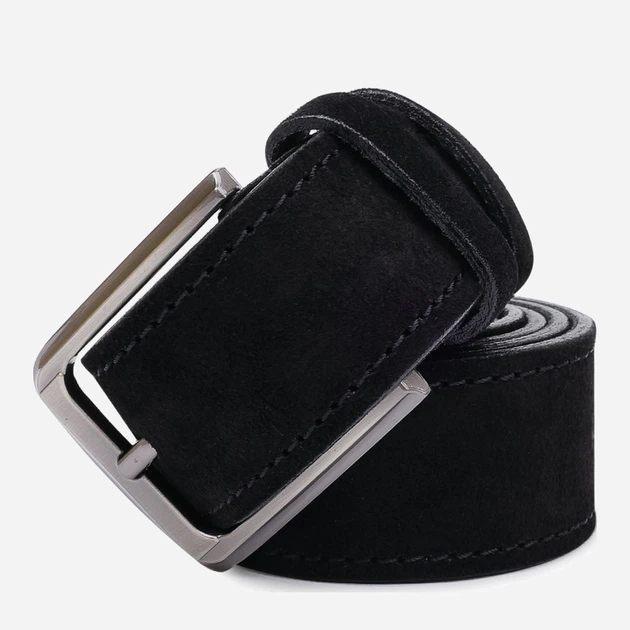 Ремень мужской из натуральной замши Vintage leather-20733 116 см Черный - изображение 5