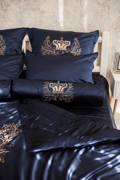 Постельное белье HISTROV ROYAL CROWN 200х220 Темно-синее 20101 - Фото 3 Постельное белье HISTROV ROYAL CROWN 200х220 Темно-синее 20101 - изображение 3