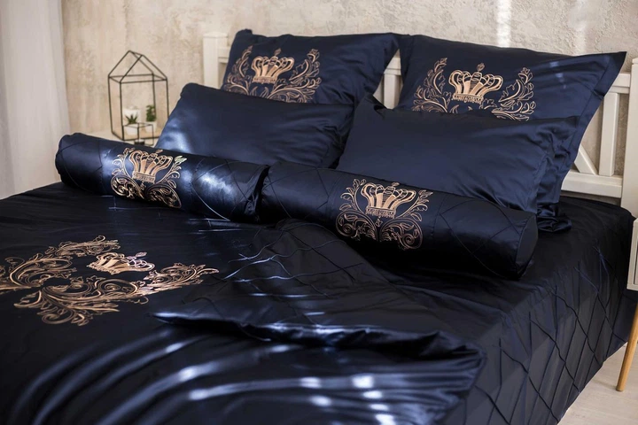 Постельное белье HISTROV ROYAL CROWN 200х220 Темно-синее 20101 - Фото 7 Постельное белье HISTROV ROYAL CROWN 200х220 Темно-синее 20101 - изображение 7