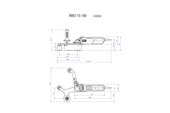 Ленточная шлифмашина для труб Metabo RBE 15-180 SET, 1550 Вт, плавный пуск и защита от повторного пуска (Кейс) 602243500 (5650) - изображение 4