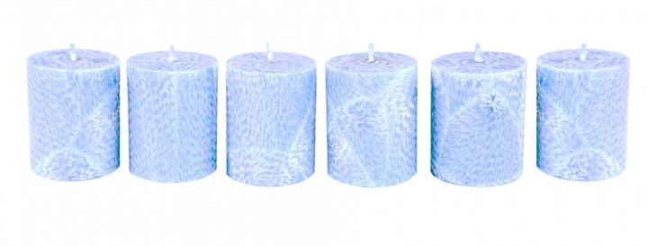 Набор свечей из пальмового воска CandlesBio Palm wax 5,5х7 см 6 штук Голубой (WP 10 - 55/70) - изображение 1