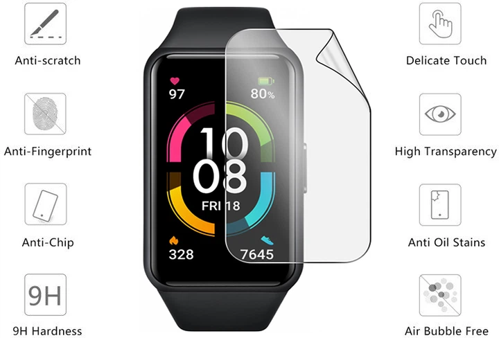 Захисна плівка Drobak Ceramics для Honor Band 6 (2 шт.) (313149) - Фото 2 Захисна плівка Drobak Ceramics для Honor Band 6 (2 шт.) (313149) - зображення 2