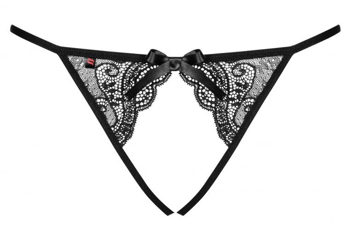 Відкриті трусики Obsessive Miamor Crotchless Panties цвет черный размер L/XL (20924005015000000) - зображення 3