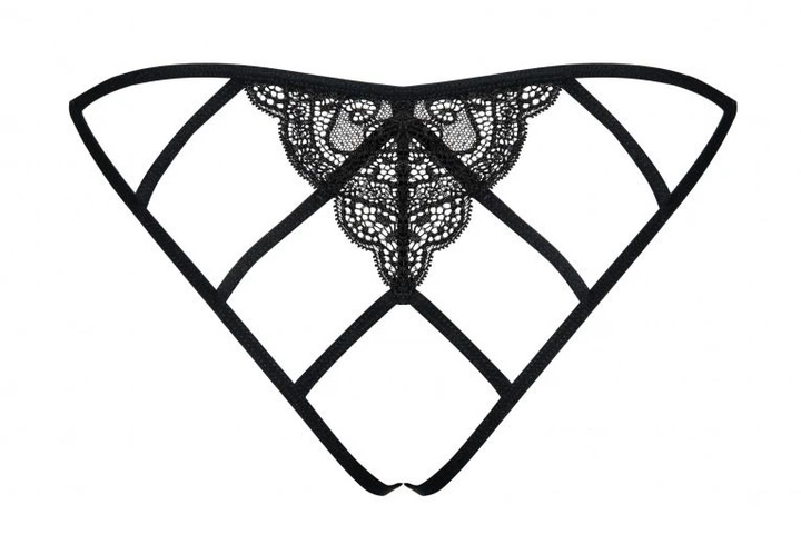 Відкриті трусики Obsessive Miamor Crotchless Panties цвет черный размер L/XL (20924005015000000) - зображення 4