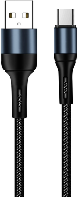Фото - Кабель ColorWay   USB - Type-C (nylon) 2.4а 1 м Black  (CW-CBUC045-BK)