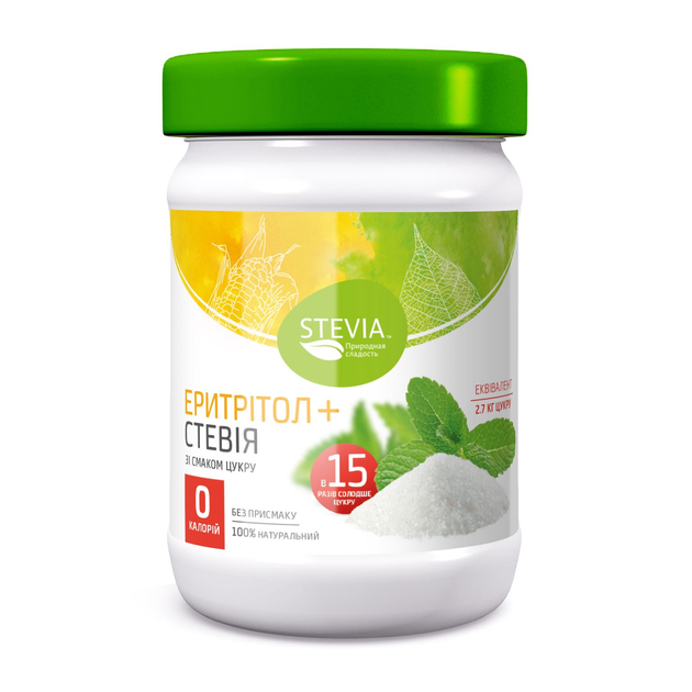 Сладкий экстракт из листьев стевии с эритритолом 180г Stevia от ...