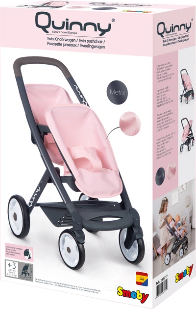 Wózek dla lalek bliźniaczy Smoby Maxi-Cosi & Quinny dla bliźniaków Soft (7600253217) - obraz 3