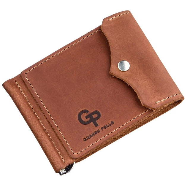 Кожаный зажим для денег Grande Pelle leather-11239 Рыжий - Фото 1 Кожаный зажим для денег Grande Pelle leather-11239 Рыжий - изображение 1