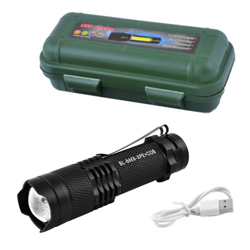 Фонарь Small Sun 8468 со светодиодом XPE + COB, АКБ, zoom, зажим - зображення 3