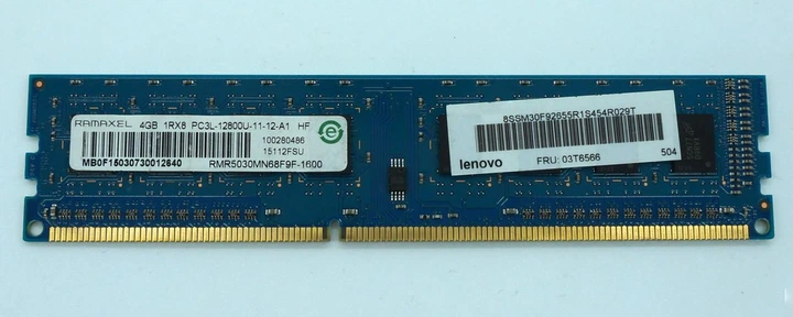Модуль памяти RAMAXEL DIMM 4GB 1Rx8 PC3L-12800U-11-12-A1 DDR3L