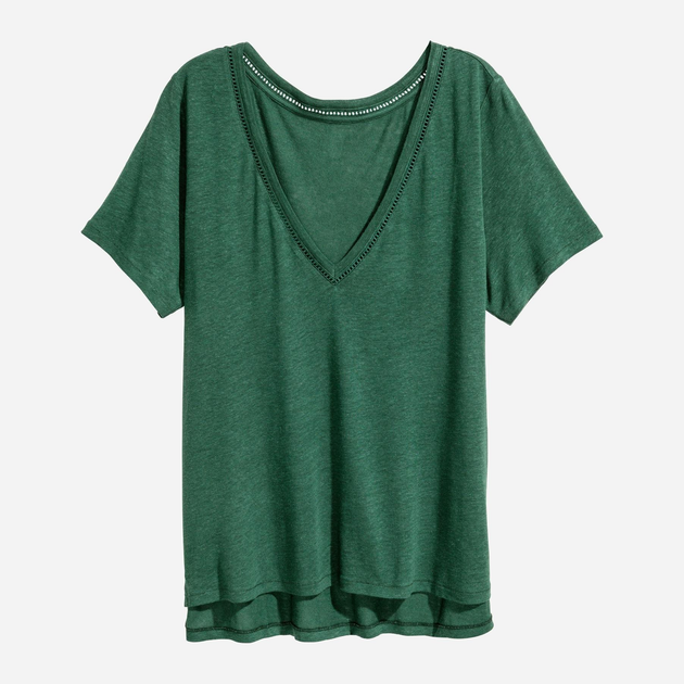 Футболка H&M XAZ149916ISUI S Темно-зеленая (DD8000003153439) – в ...