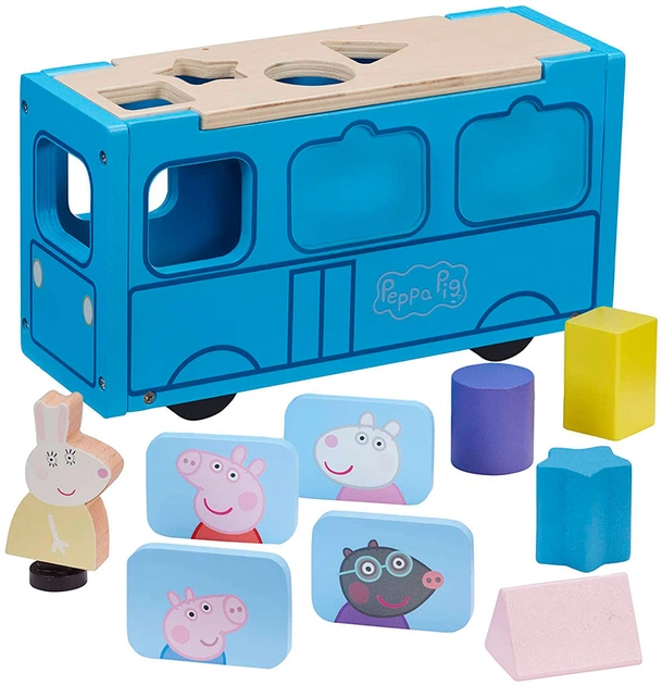 Drewniany zestaw do zabawy - sorter Peppa Pig Autobus szkolny Peppy (07222) (5029736072223) - obraz 3