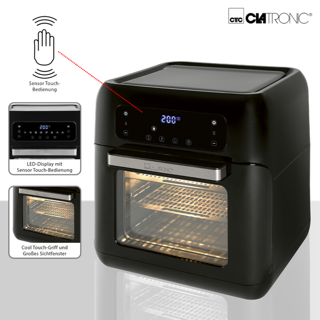 Мультипечь аэрофритюрница CLATRONIC FR 3747 H Hot Air Fryer (11л, 9 програм, 1,5 Квт, Німеччина) - зображення 4