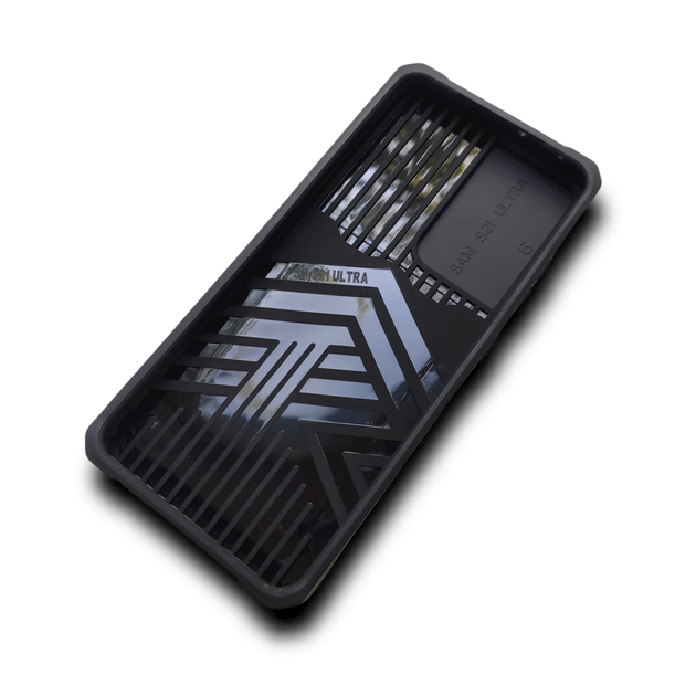Протиударний чохол ARMOR Business Card Ring для Samsung Galaxy S21 Ultra броньований бампер з кільцем підставкою Чорний - зображення 13
