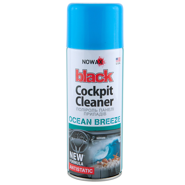 Очищувач-поліроль пластика NOWAX black cocpit cleaner OCEAN BREEZE