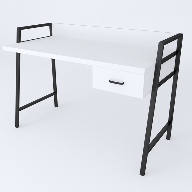Письменный стол Ferrum-decor Комфорт 750x1000x600 Черный металл ДСП Белый 32 мм (KOMF001) - изображение 2