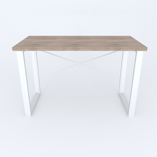 Письменный стол Ferrum-decor Драйв 750x1400x600 Белый металл ДСП Дуб Сонома Трюфель 32 мм (DRA187) - Фото 2 Письменный стол Ferrum-decor Драйв 750x1400x600 Белый металл ДСП Дуб Сонома Трюфель 32 мм (DRA187) - изображение 2