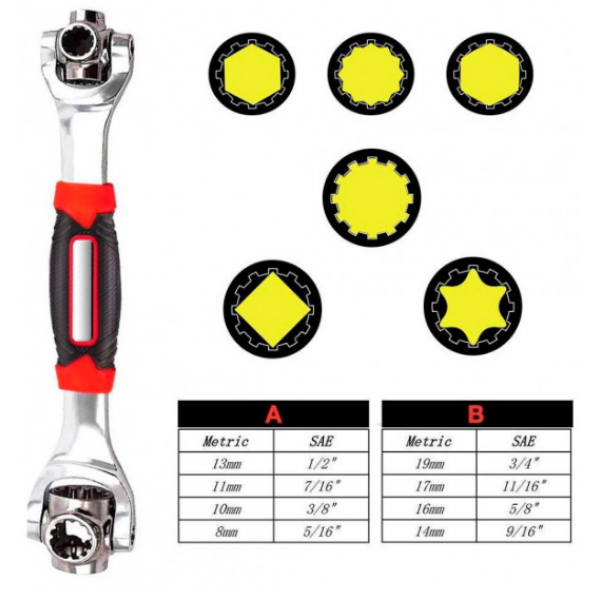 Универсальный ключ 48 в 1 Universal Tiger Wrench PRO 2428 new сверхпрочный - изображение 10