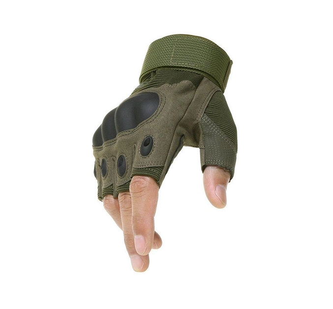 Рукавиці тактичні Primo Tactical безпалі - Army Green Primo зелений - зображення 1